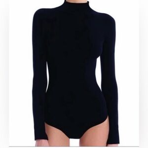Commando Mockneck Ballet Body Thong Bodysuit Top Long Sleeves One Size